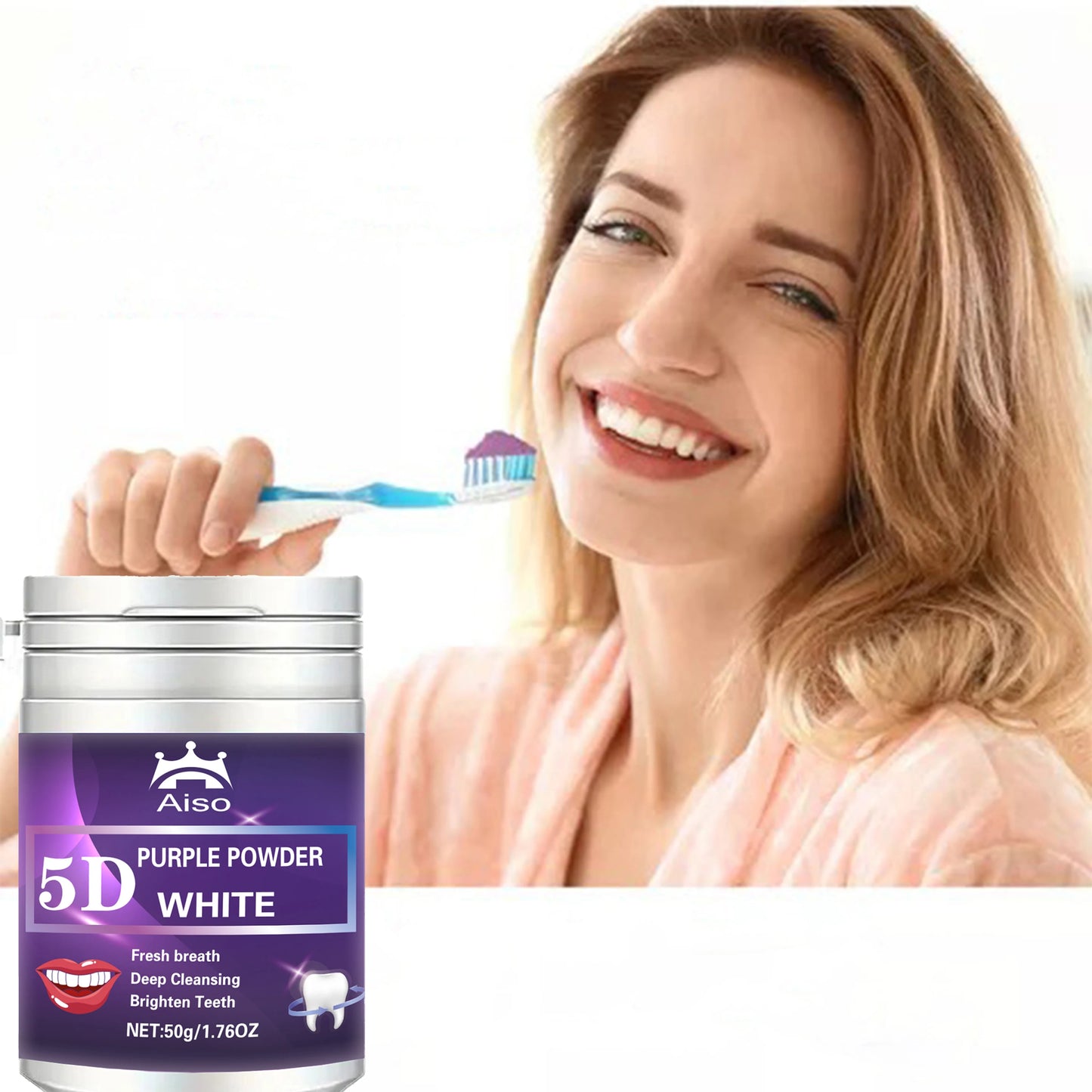 1PCS Pearl Whitening Tooth Powder, Teeth Whitening Agent, Makes Oral Care Fresher, Business Trip, Travel Essential 1.76OZ