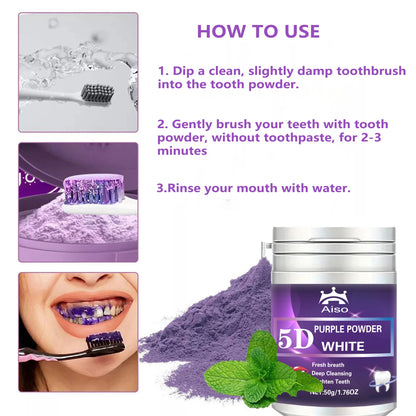 1PCS Pearl Whitening Tooth Powder, Teeth Whitening Agent, Makes Oral Care Fresher, Business Trip, Travel Essential 1.76OZ