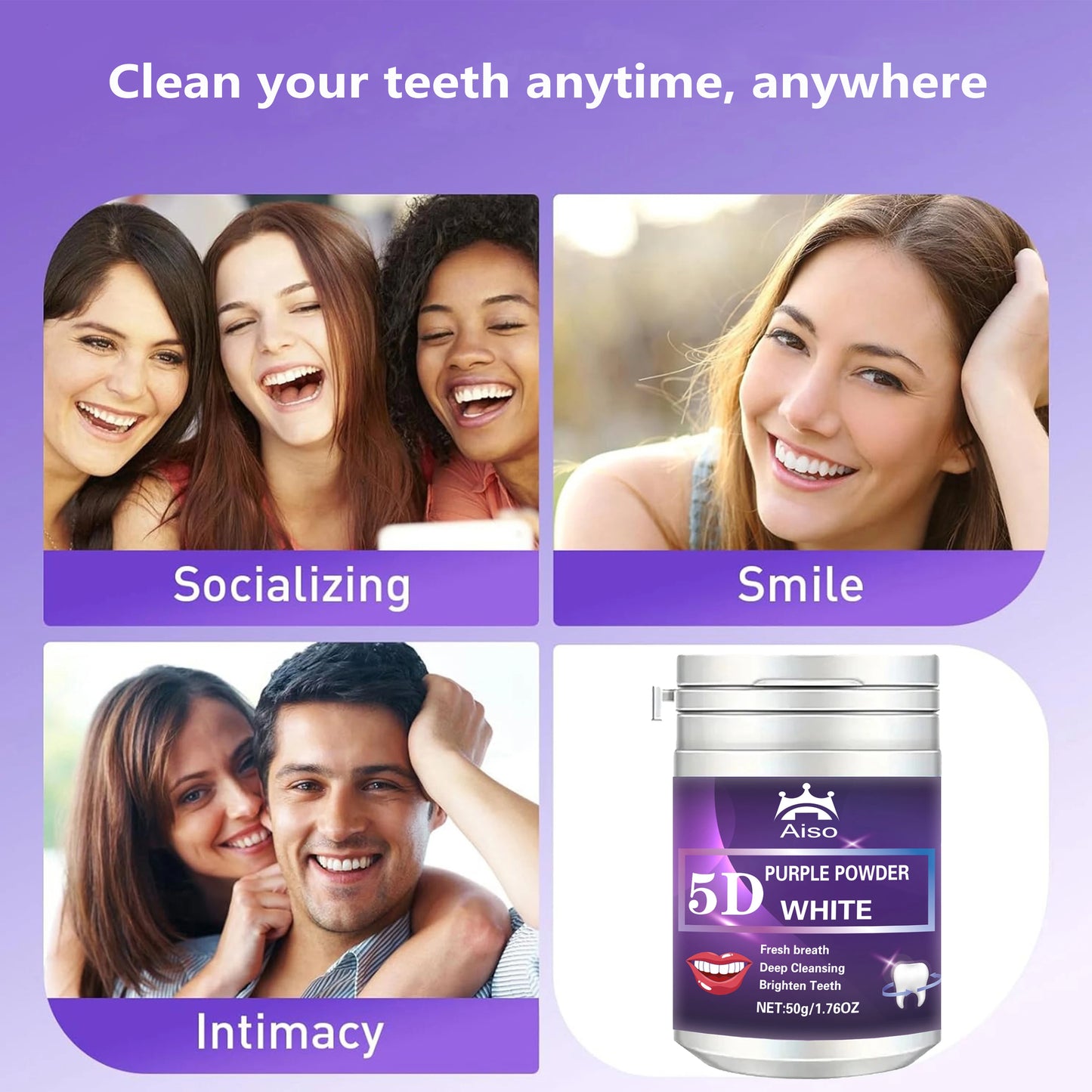 1PCS Pearl Whitening Tooth Powder, Teeth Whitening Agent, Makes Oral Care Fresher, Business Trip, Travel Essential 1.76OZ